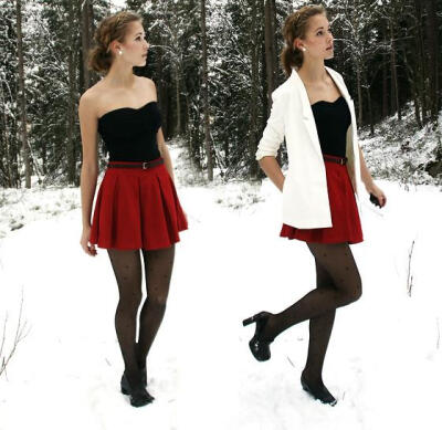 Skirt, Blazer, Stocking, Shoes, Jc.Se Tank Top