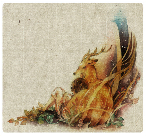 鹿，日本插畫家kface