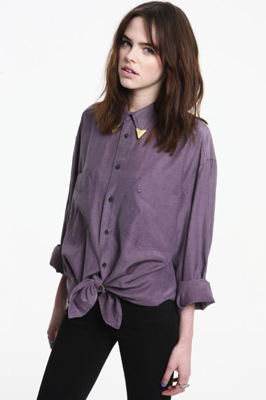 Vintage Renewal Lilac Tipped Collar Shirt