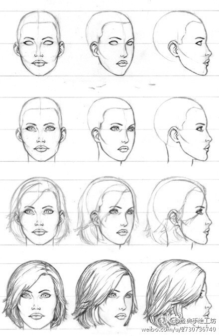  标准人头部画法步骤，手绘技巧学习