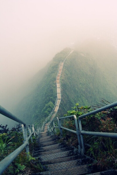 夏威夷欧胡岛上的天梯，摄影...