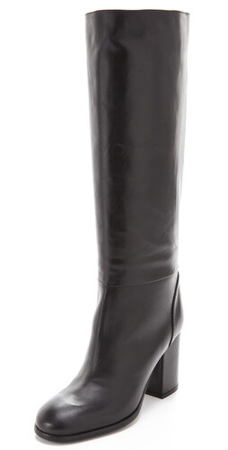 Jil Sander Navy Knee High Heeled Boots