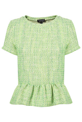 Fluorescent Boucle Peplum Top