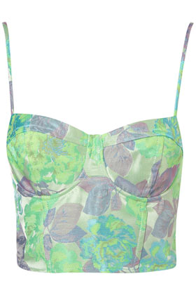 Neon Floral Jacquard Corset