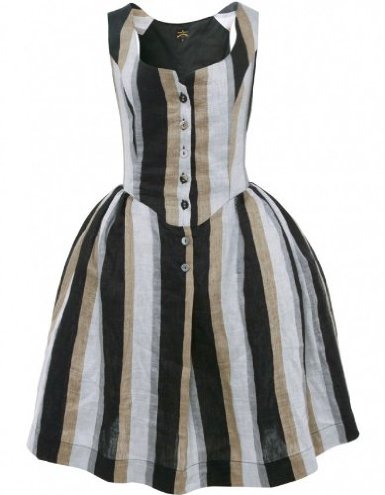 Vivienne Westwood Anglomania Womens Dress Striped Pannier Dress Black