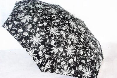 日本原单经典黑白复古花纹 自动伞