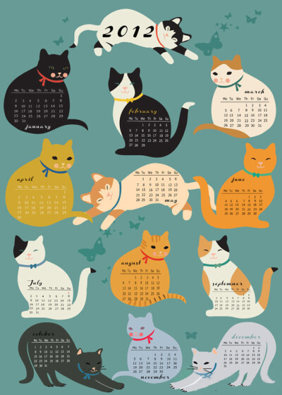猫猫的月历哦~