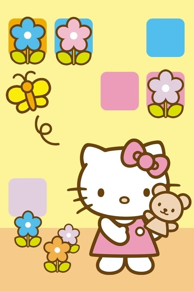 iphone壁纸 背景 hello kitty