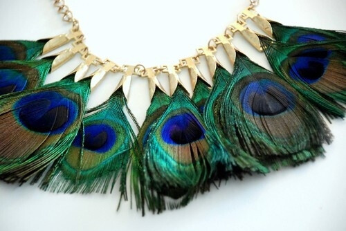 Peacock Feather Necklace by caitlin