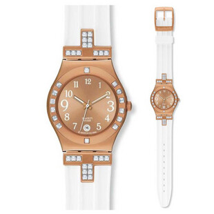 【swatch】斯沃琪 YLG403 玫瑰金 石英女士手表 时装表