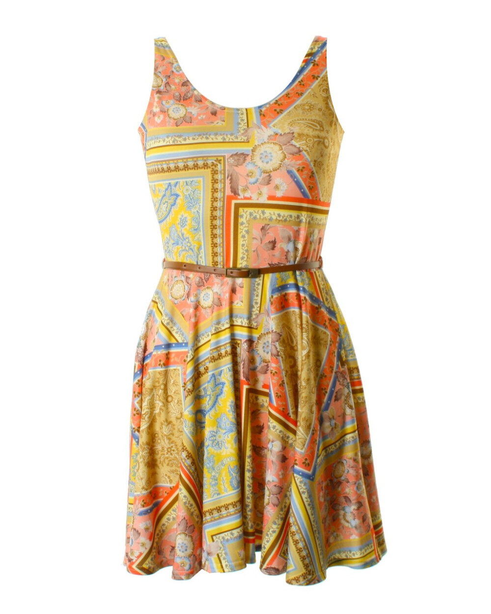 LOVE Scarf Print Skater Dress