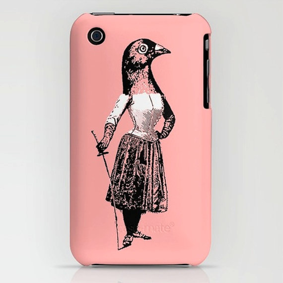 The Fencing Pigeon - illustrated iPhone Case - (3GS, 3G, 4S, 4) - iOTA