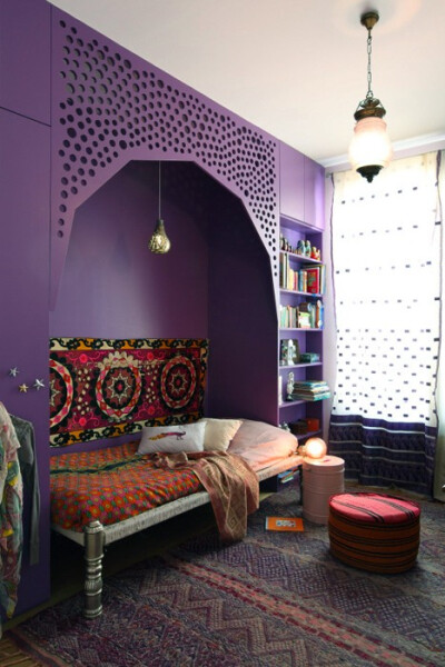 摩洛哥風格的紫色家居，相當異國風情