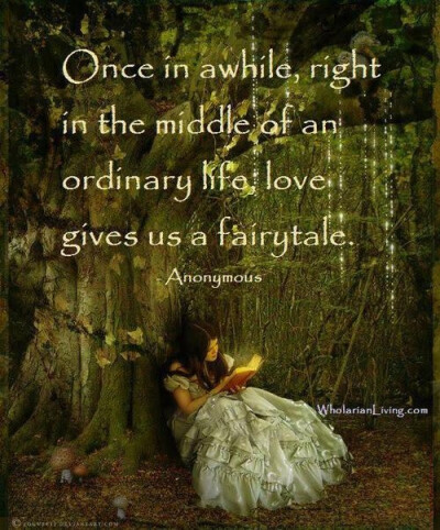 “Once in a while, right in the middle of an ordinary life, love gives us a fairytale.”