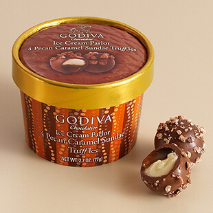 GODIVA高迪瓦夏季冰淇淋核桃圣代松露巧克力礼盒4颗
