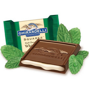 Ghirardelli薄荷夹心黑巧克力块