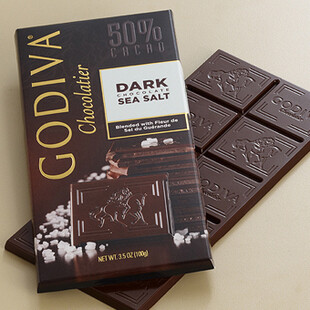 GODIVA高迪瓦/歌帝梵50%海盐细腻黑巧克力直板