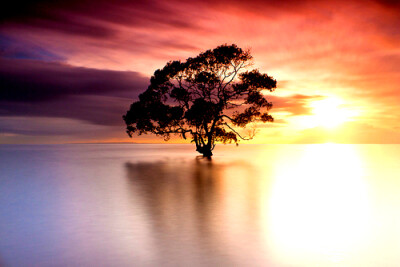 日出，Nudgee海灘，澳大利亞