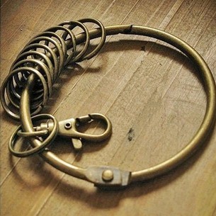 Zakka杂货 复古古铜质感钥匙环 超大钥匙圈 钥匙扣 大掌柜钥匙圈