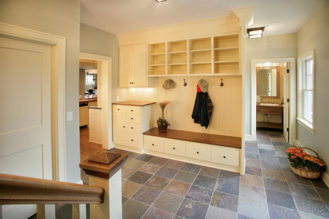 Spacious Mudroom with Built-In Cabinets - traditional - entry - minneapolis - by Ron Brenner Architects,玄关