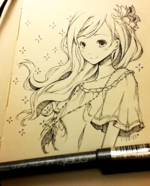 I&#8217;m stuck in an art block tonight. And when I don&#8217;t know what to draw, I draw girls with long flowy hair (°˛°   )  (Source: myrollingstar)