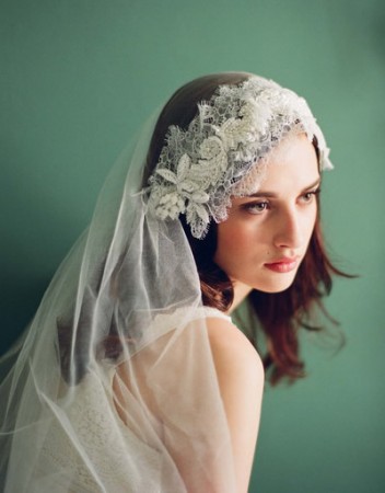 Twigs And Honey 2012 Vintage Chantilly Lace Bridal Veil Style