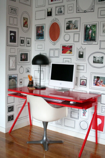 wallpaper with drawn on frames. just add photos.