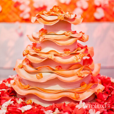 orange & white wedding