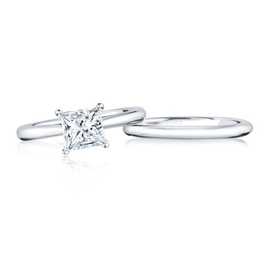 BIRKS 1879 Collection, Princess Cut Diamond Solitaire Engagement Ring, in 18kt White Gold and Platinum