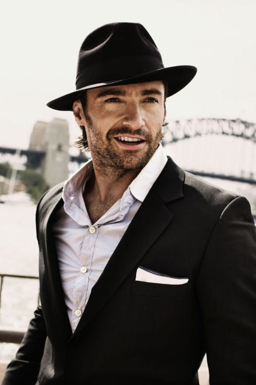 Hats are sharp. So is Hugh Jackman.