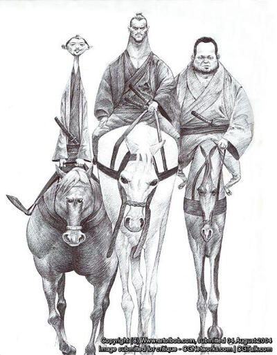 3 Samurai On Horseback, Www.artofbob.com