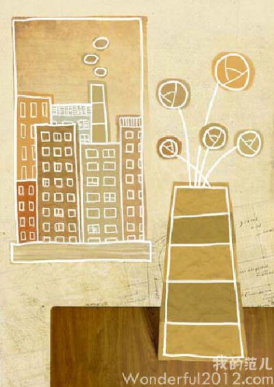 花瓶：色块与线条的交织，简约，不简单。艺术家：王倩 www.5dfanr.com