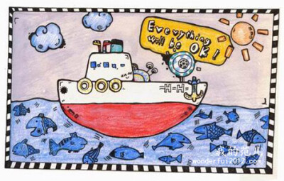 小船儿：萌萌的画面，充满童趣的味道，尚记得那些远去的青葱，告诫自己，Everything will be ok。 艺术家：李沐霖 www.5dfanr.com