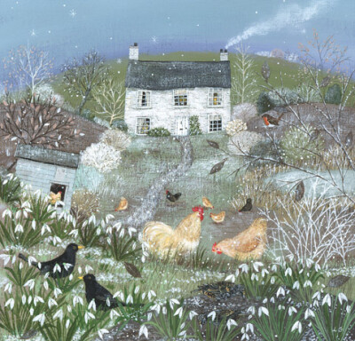 插畫家 Lucy Grossmith，冬天的雞園