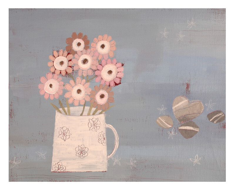 插畫家 Lucy Grossmith，粉紅花和心形石