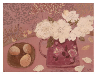 插畫家 Lucy Grossmith，白玫瑰