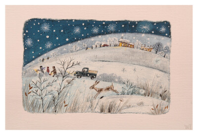 插畫家 Lucy Grossmith，雪夜