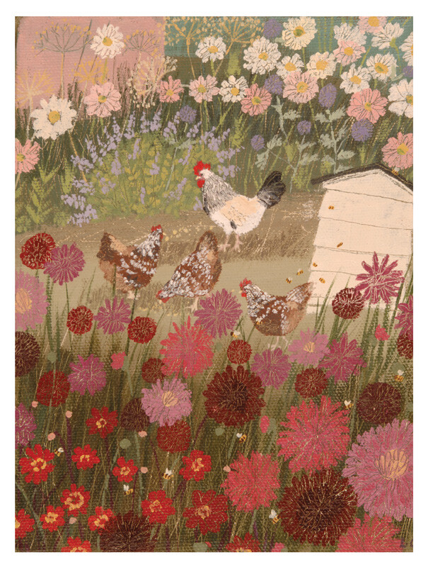 插畫家 Lucy Grossmith，大理花與雞