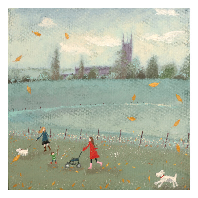 插畫家 Lucy Grossmith，在秋季Long Melford(英國薩?？丝さ囊粋€大村莊)步行