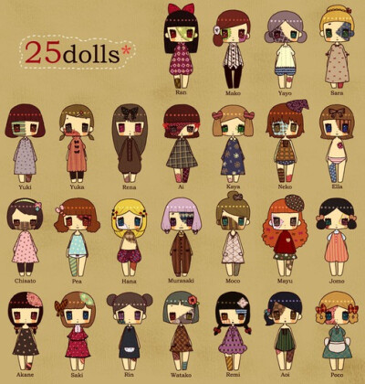 25 dolls、