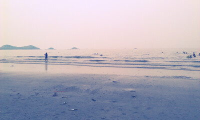 海滩。