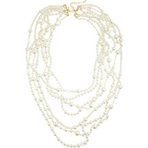 Kenneth Jay Lane Gold-plated multi-strand glass pearl necklace