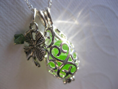 Lucky Green Locket and SS chain