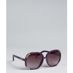 Chloe Plum And Silver Sectioned Round Oversize Sunglasses - Chloé