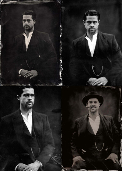 Brad Pitt ambrotype by Stephen Berkman for The Assassination of Jesse James by the Coward Robert Ford