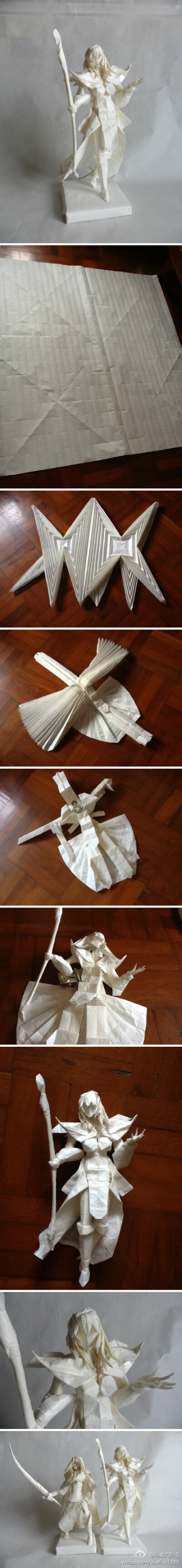 @DIY达人：只不过是一张纸折的！卧槽！！！（图 via 马赛克折纸）