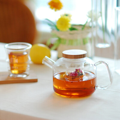 C'est la vie创意人形高硼硅玻璃花茶壶 过滤耐高温茶具 加热茶壶