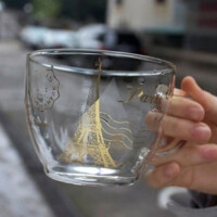 左米生活zakka 创意大口牛奶杯子带把咖啡杯水杯 复古灯工玻璃杯-tmall.com天猫