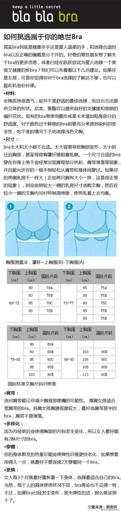 如何挑选属于你的绝世bra。