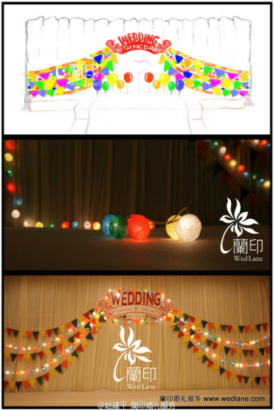 蘭印2011年末刮起的一场vintage风：从最初手绘创意稿到最终舞台实现。精致的细节，有趣儿的新人。一切尽在蘭印案例博客《别样的复古风婚礼Vintage Style Wedding